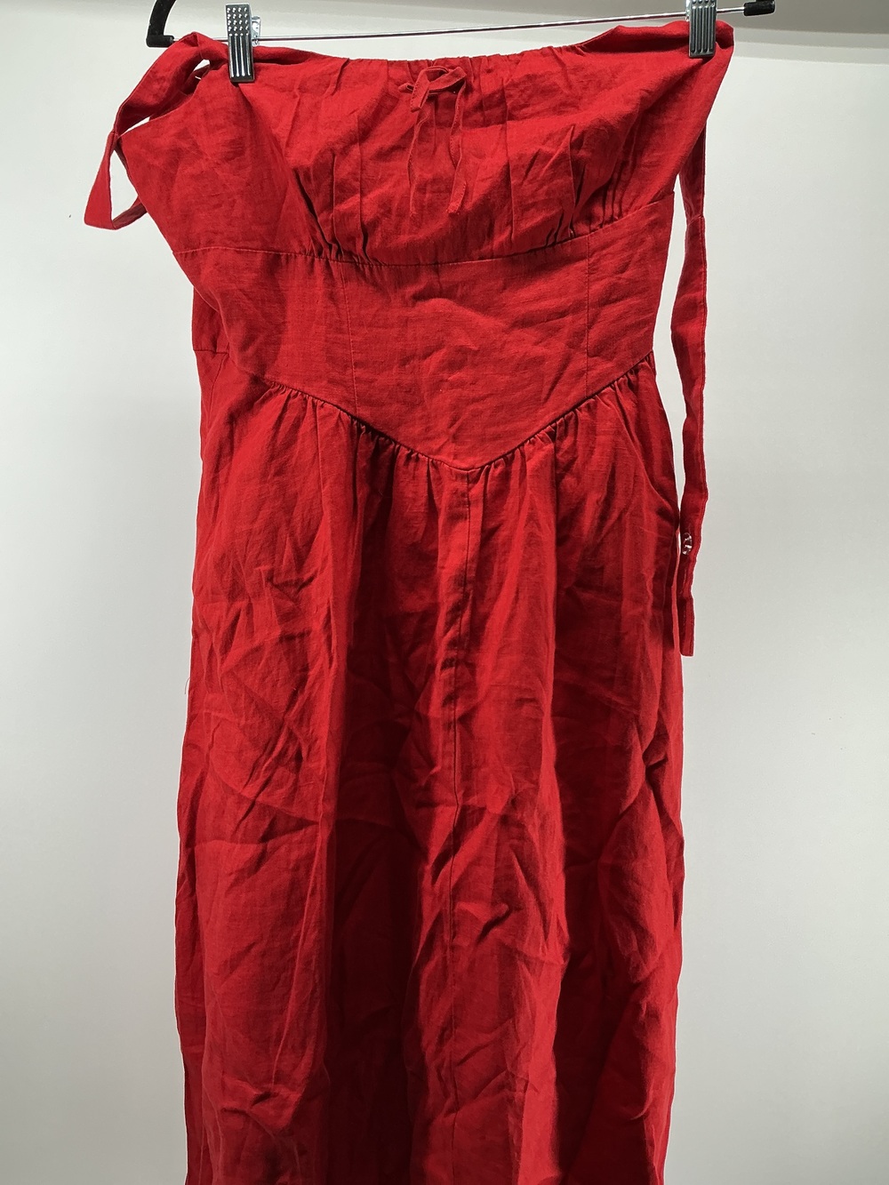 100% European Linen Corset Midi Dress